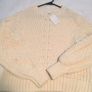 Balloon sleeve knit sweater
